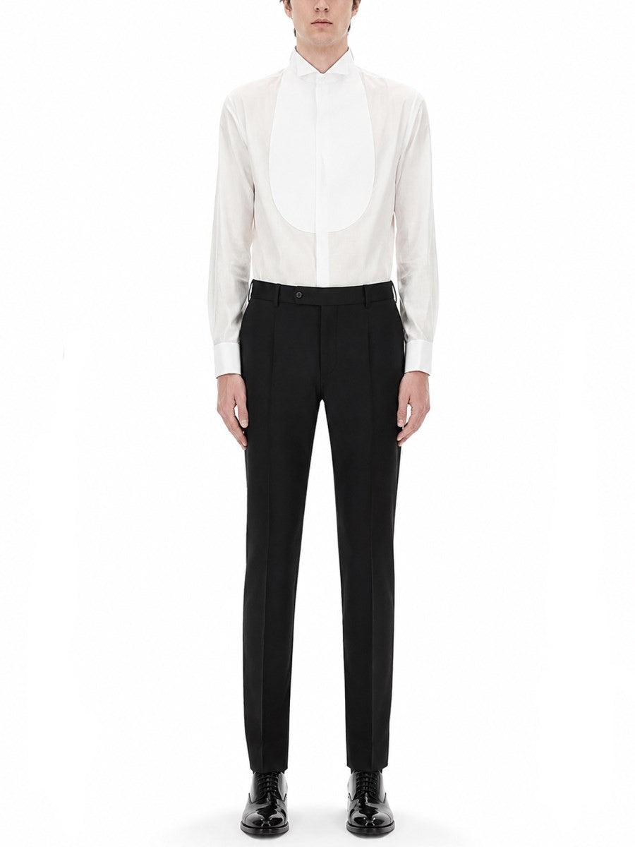 Giorgio Armani Men's Camicia Smoking in Cotone White