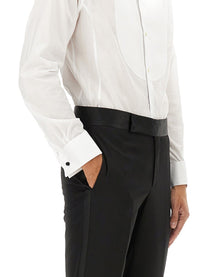 Giorgio Armani Men's Camicia Smoking in Cotone White