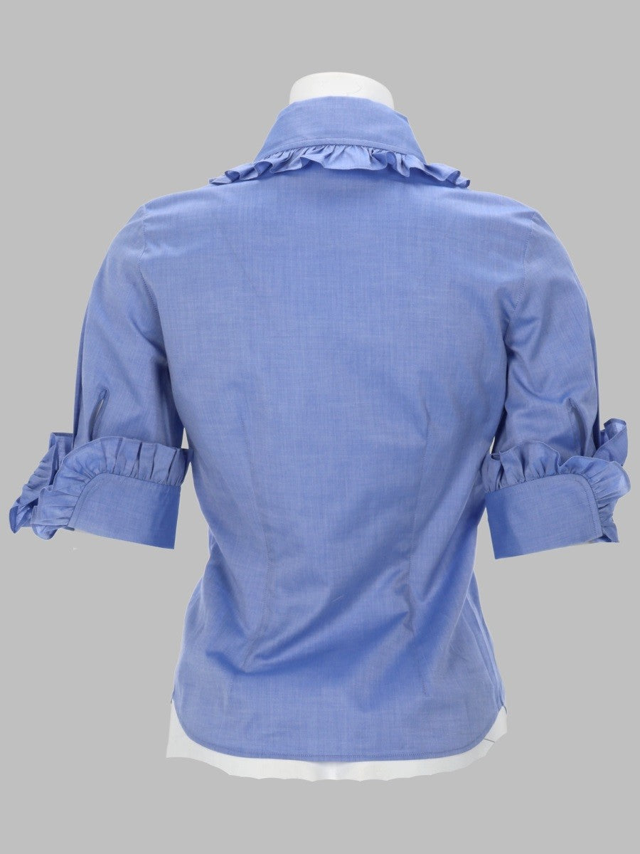 Vivienne Westwood Women's Camicia Toulouse Frill Blue