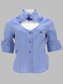 Vivienne Westwood Women's Camicia Toulouse Frill Blue