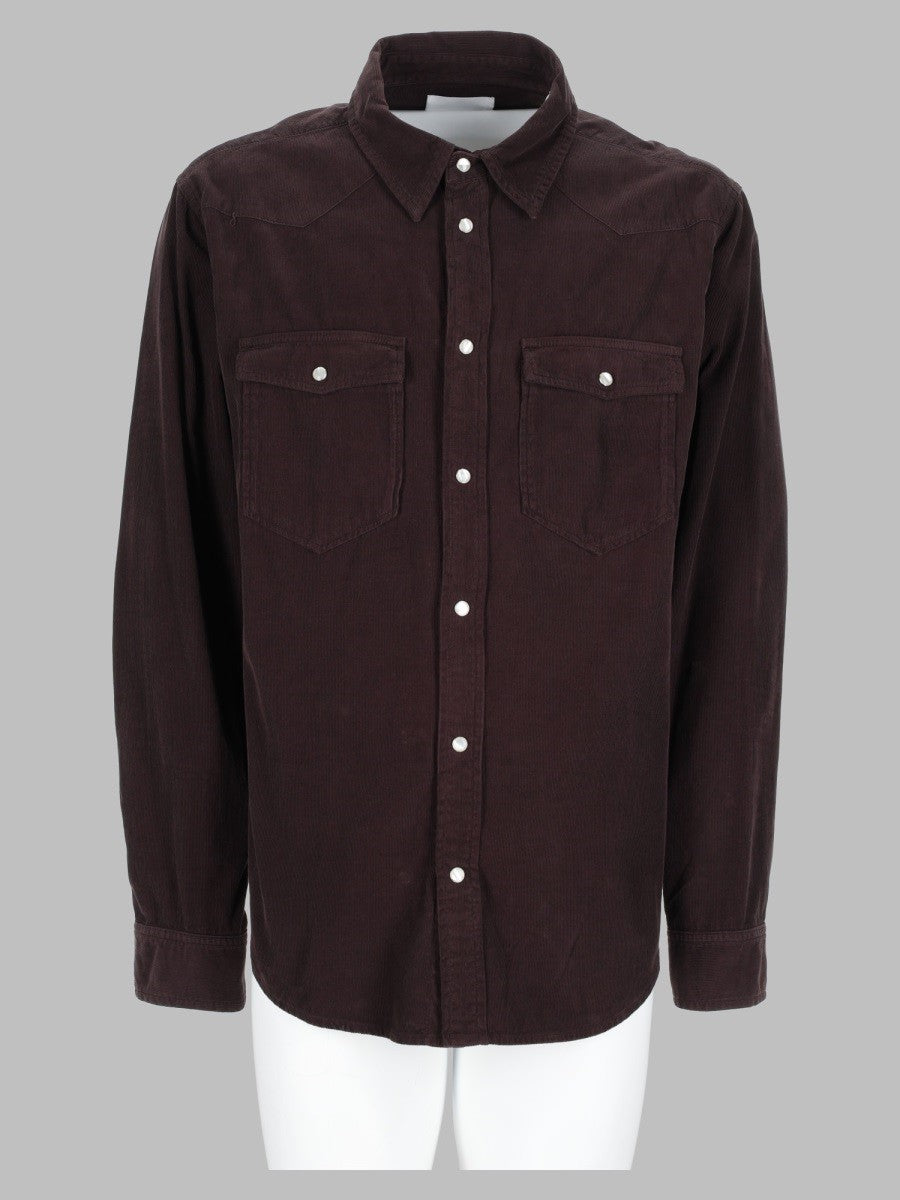 ISABEL MARANT Men's Camicia Vasco in Cotone Brown