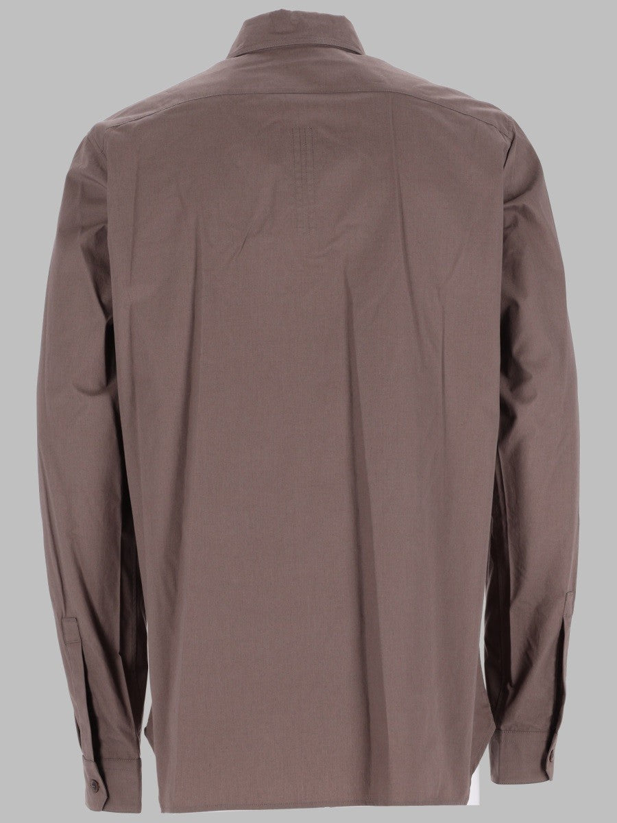 Rick Owens Men's Camicia Work in Popeline Brown