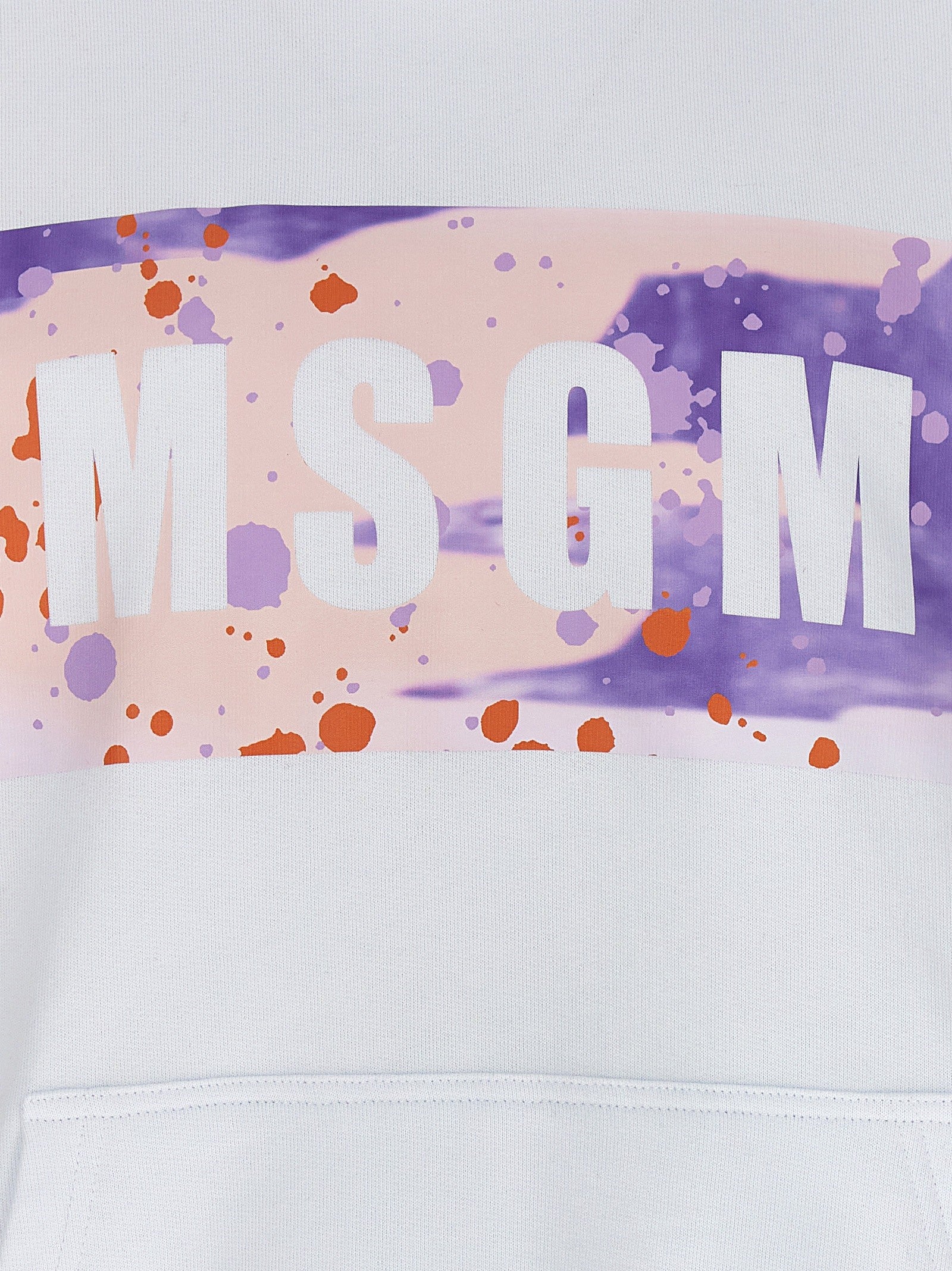 MSGM Camo Season Box Hoodie White