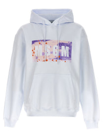 MSGM Camo Season Box Hoodie White