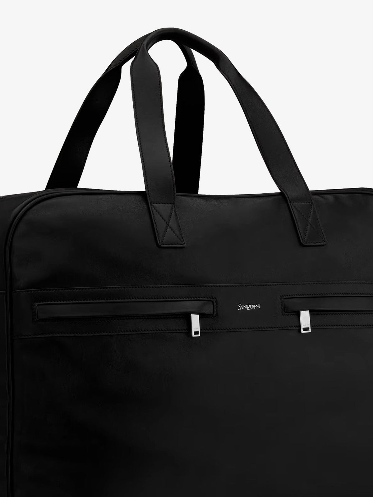 Saint Laurent Men's Camp Leather Travel Bag Black