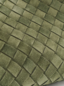 Bottega Veneta Women's Campana Intrecciato Suede Shoulder Bag Green