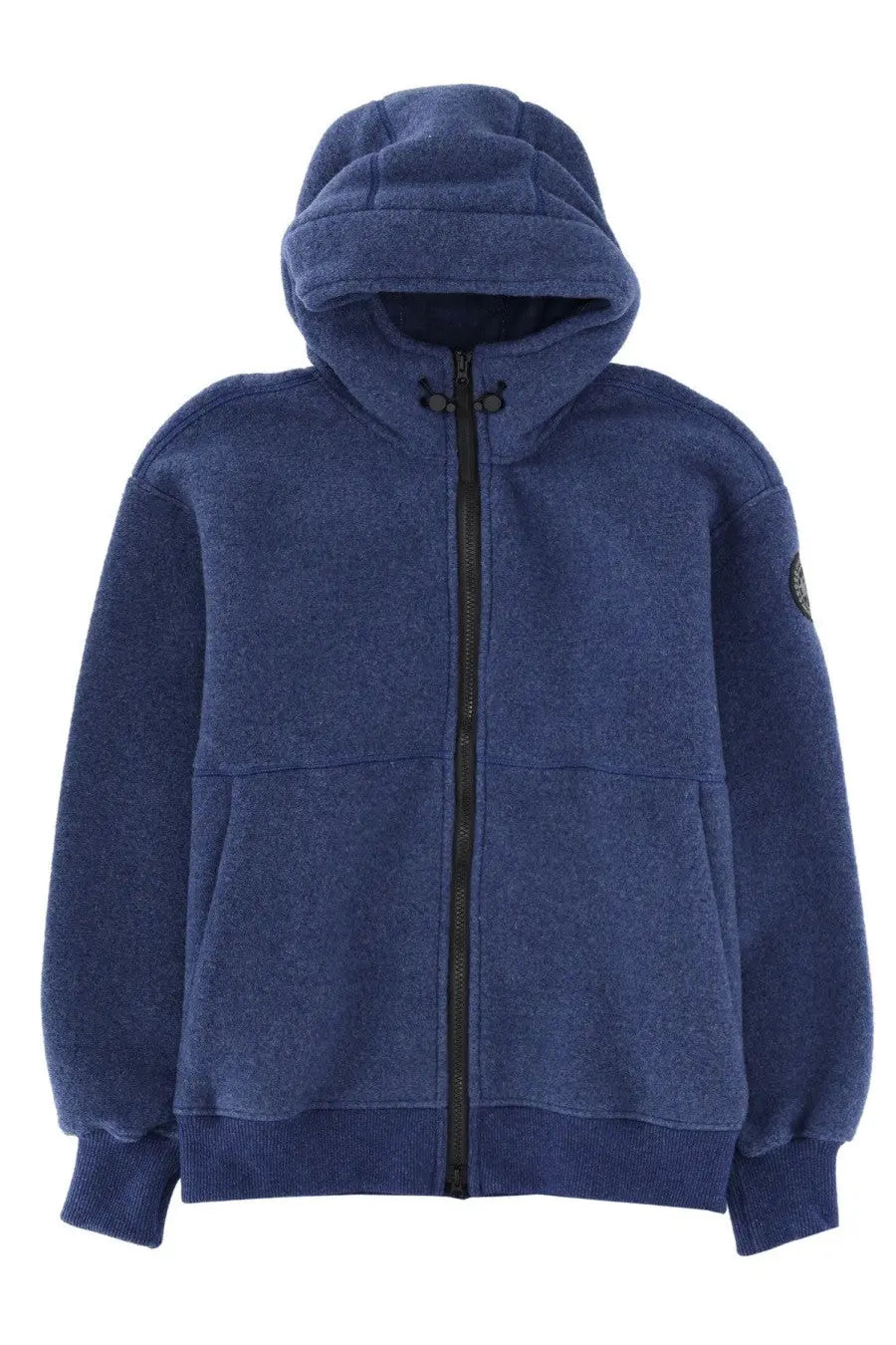 Canada Goose men’s Chilliwack jacket blue deep blue hooded zip-up fleece with ribbed cuffs and hem