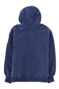 Back side of navy blue Canada Goose men’s chilliwack jacket fleece hoodie with subtle diamond-shaped stitched detail