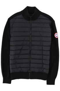 Canada Goose men’s giacca in maglia hybridge black quilted bomber jacket with ribbed collar and canada goose logo patch
