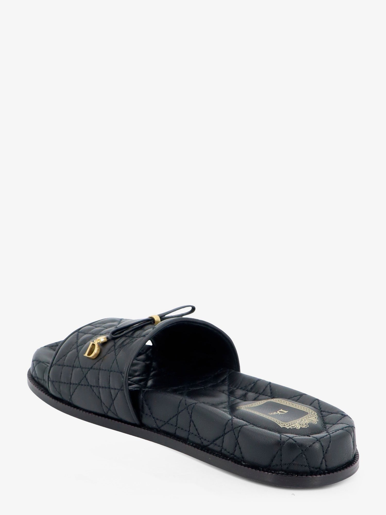 Dior Women's Cannage Quilted Leather Sandals Black
