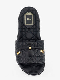 Dior Women's Cannage Quilted Leather Sandals Black