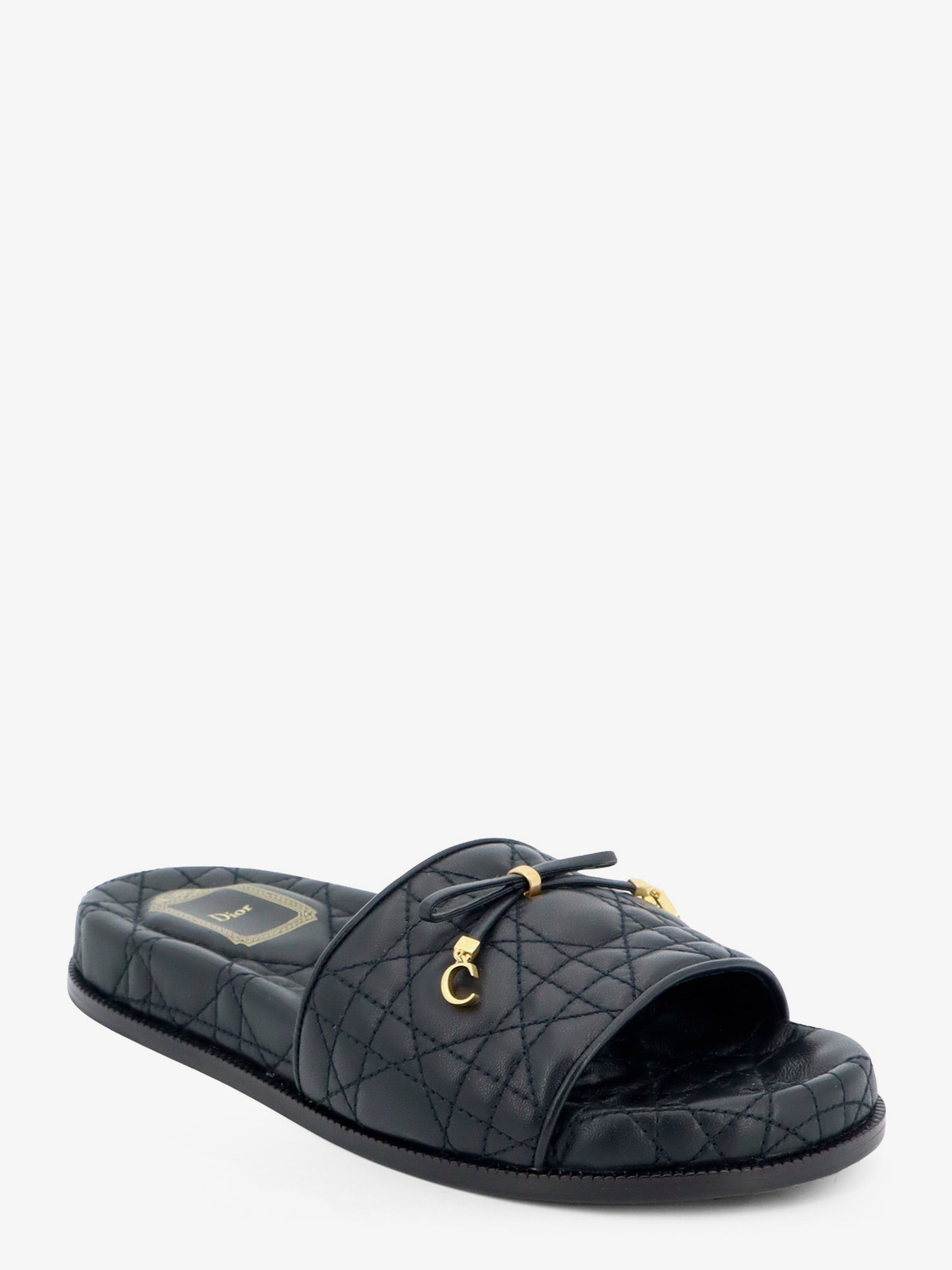 Dior Women's Cannage Quilted Leather Sandals Black