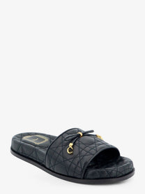 Dior Women's Cannage Quilted Leather Sandals Black