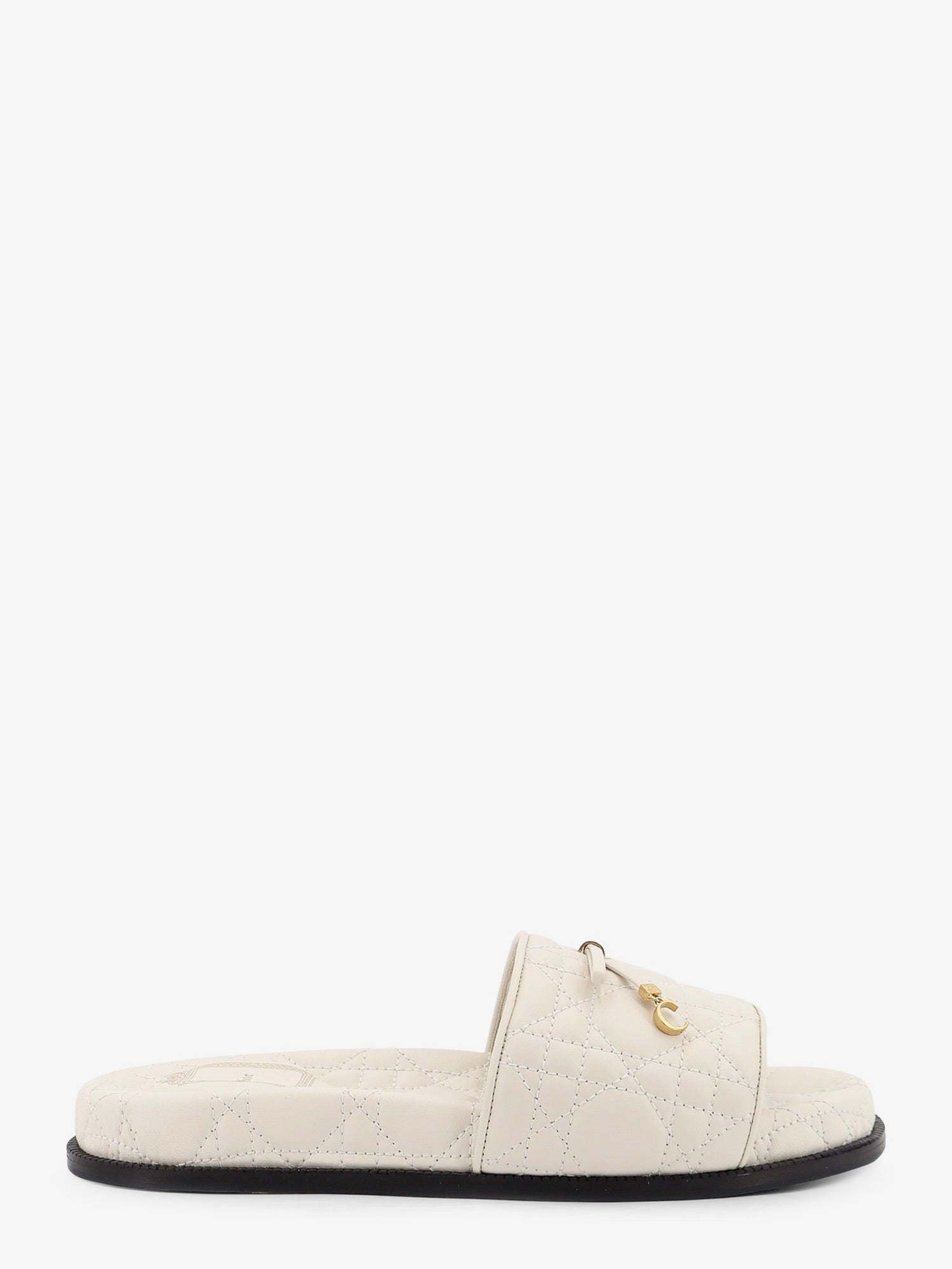 Dior Women's Cannage Quilted Leather Sandals White