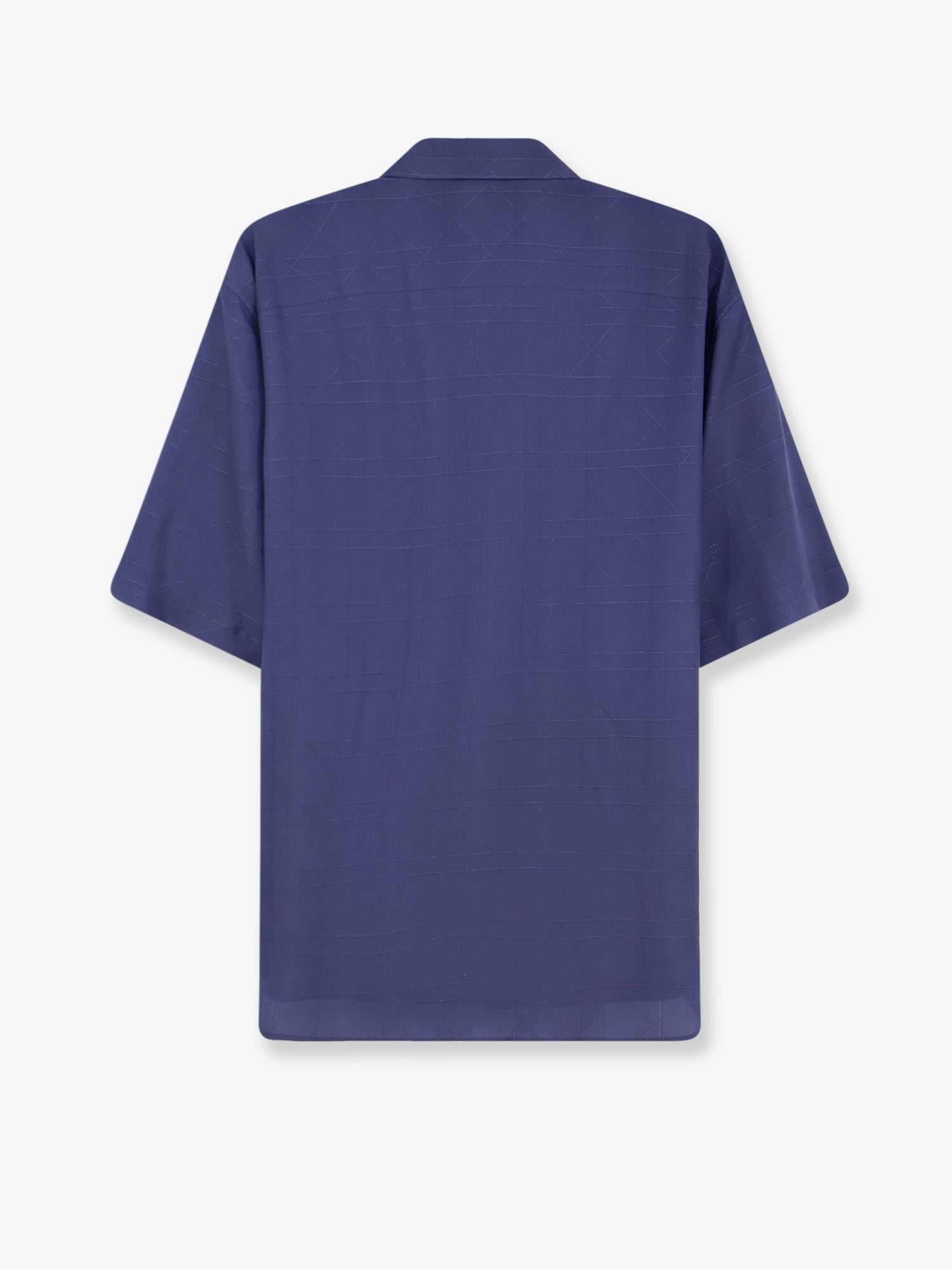 Dior Men's Cannage Silk and Lyocell Shirt Blue