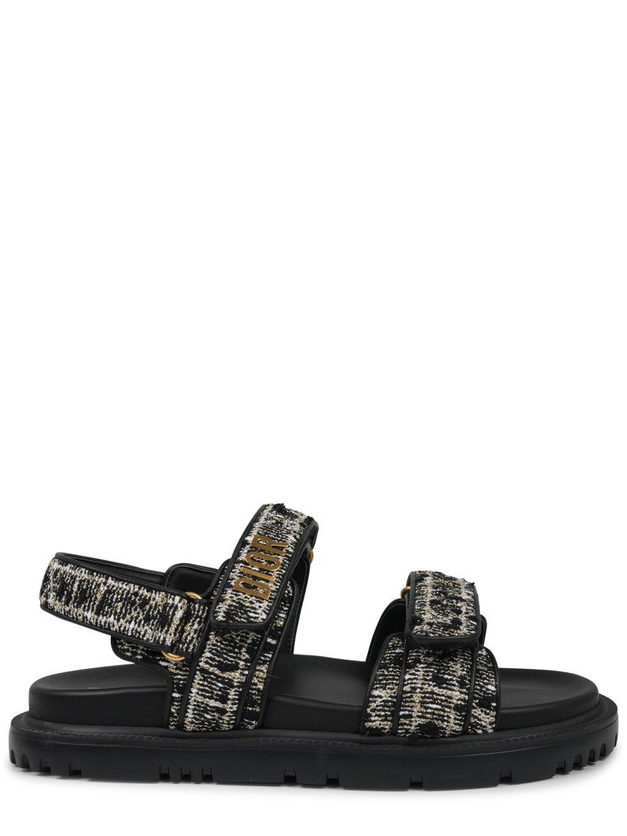 Dior Women's Cannage Tweed Sandal Multicolor