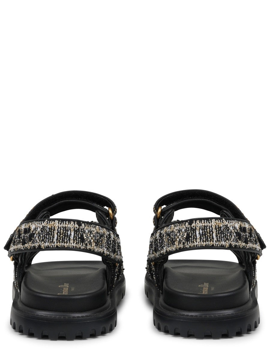 Dior Women's Cannage Tweed Sandal Multicolor