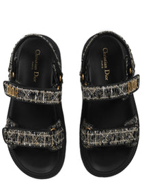 Dior Women's Cannage Tweed Sandal Multicolor