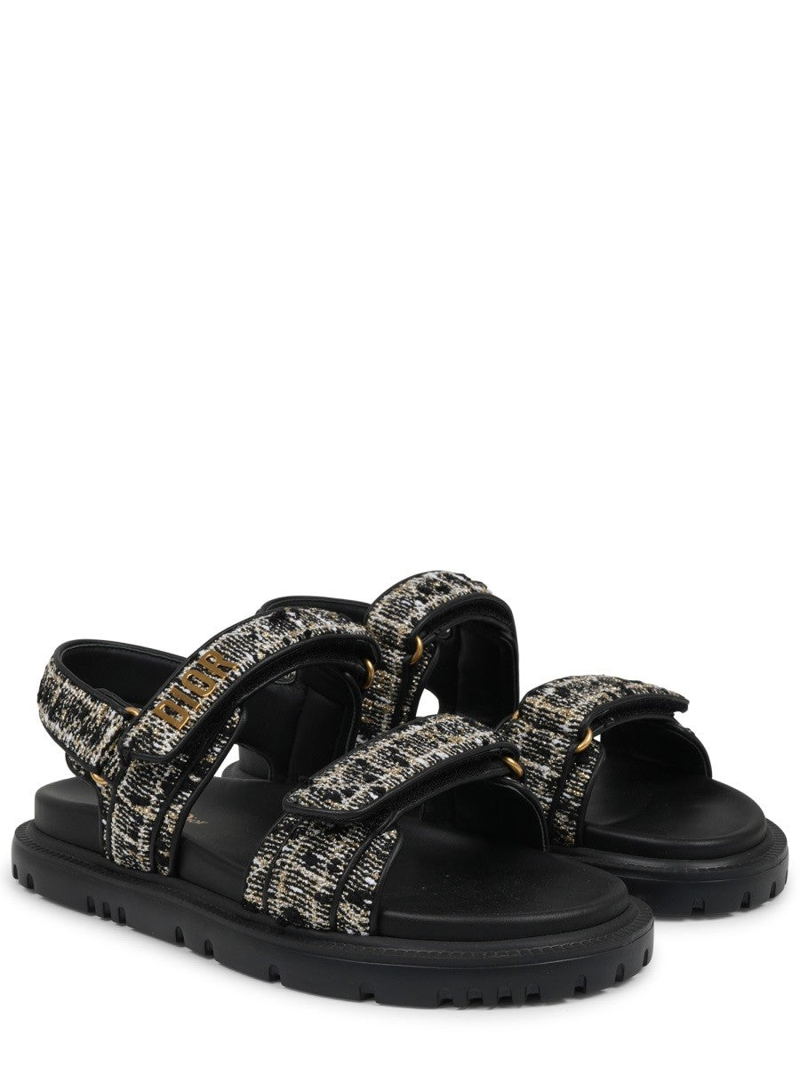 Dior Women's Cannage Tweed Sandal Multicolor