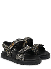 Dior Women's Cannage Tweed Sandal Multicolor