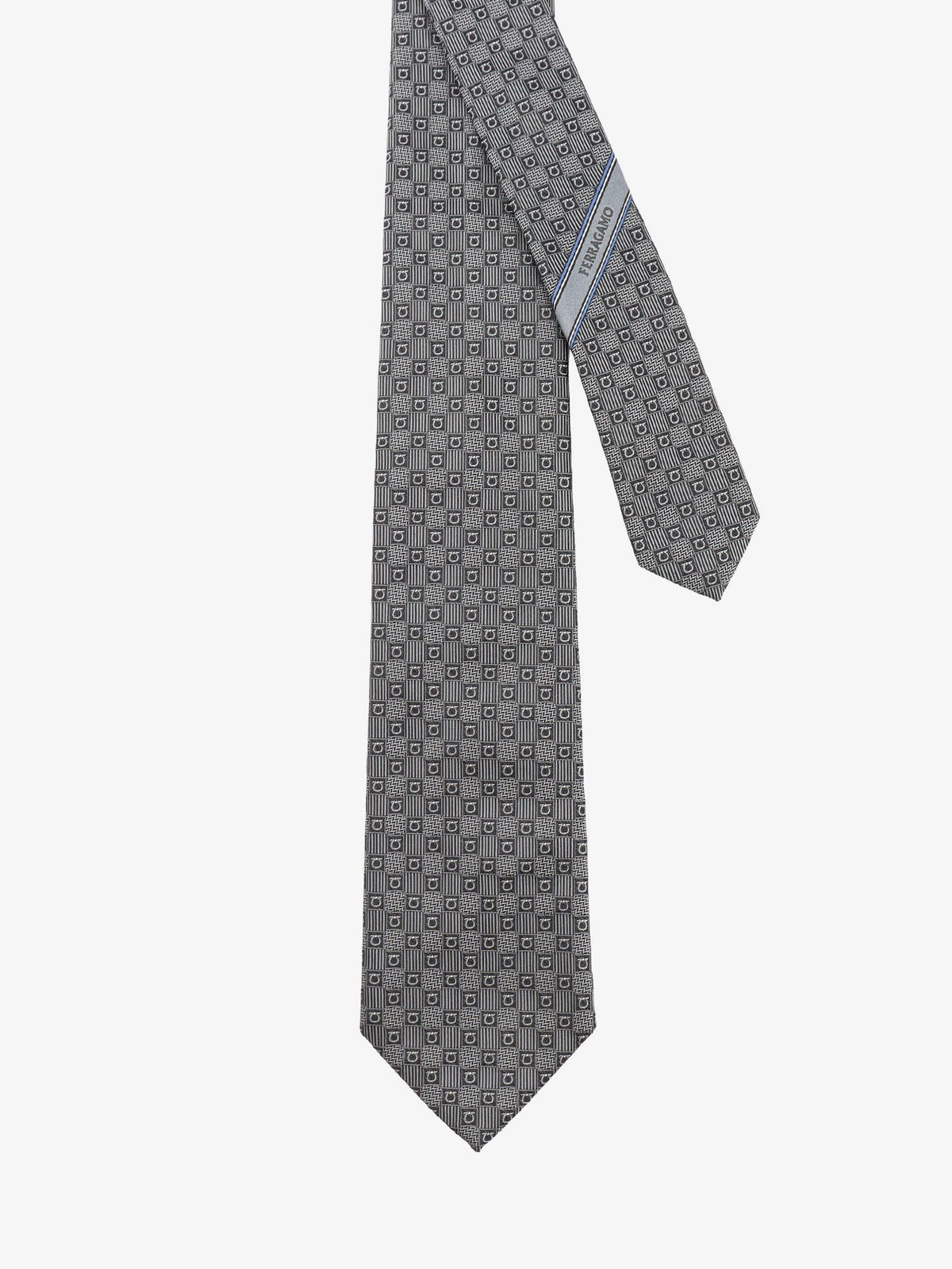 Ferragamo Men's Cannes Silk Tie Grey, view 2
