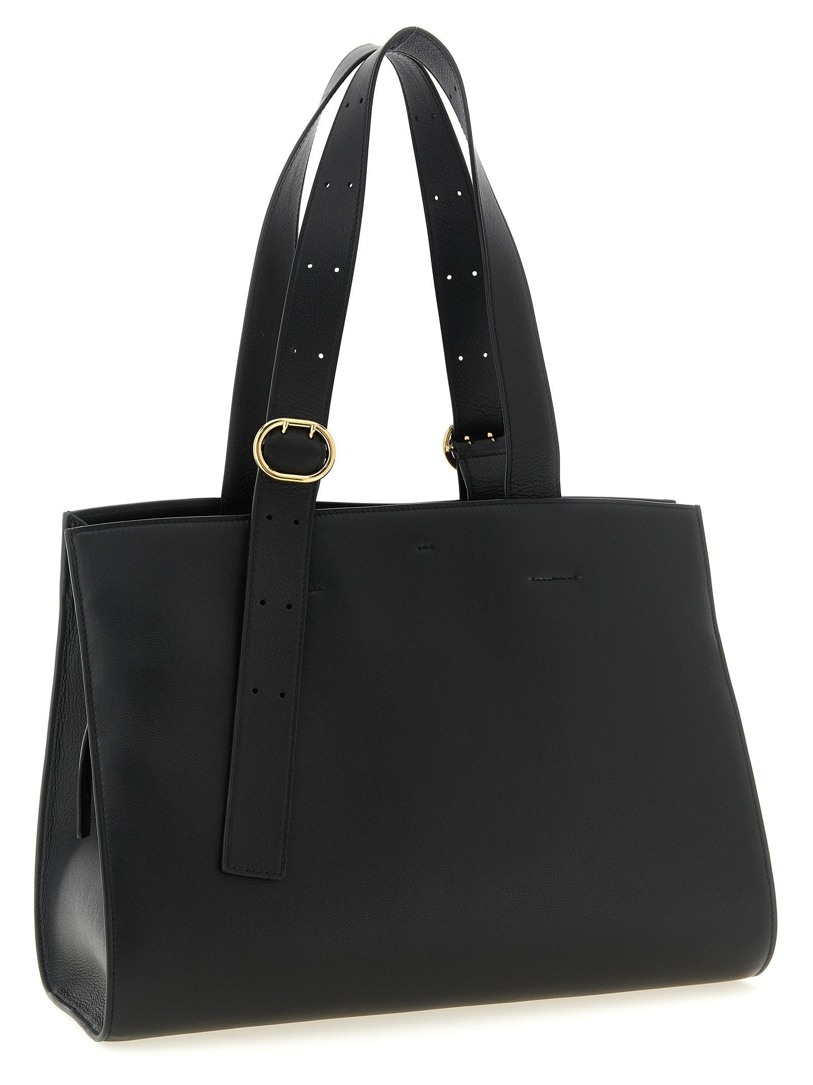 Jil Sander Cannolo Shopping Bag Black