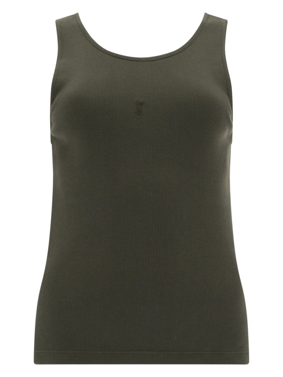 Saint Laurent Women's Canotta Cassandre Green