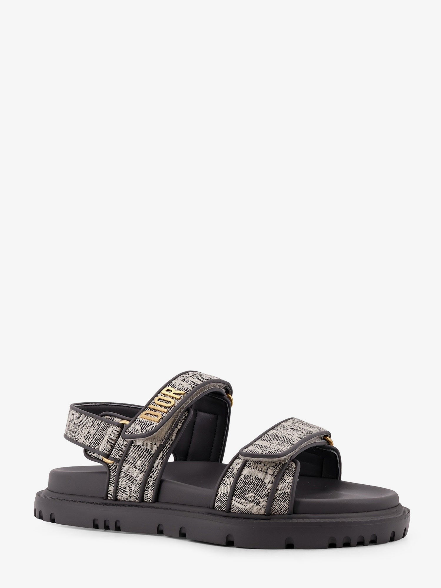 Dior Women's Canvas Dioract Flat Sandals Grey
