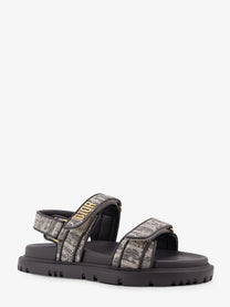 Dior Women's Canvas Dioract Flat Sandals Grey