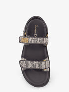 Dior Women's Canvas Dioract Flat Sandals Grey, view 5