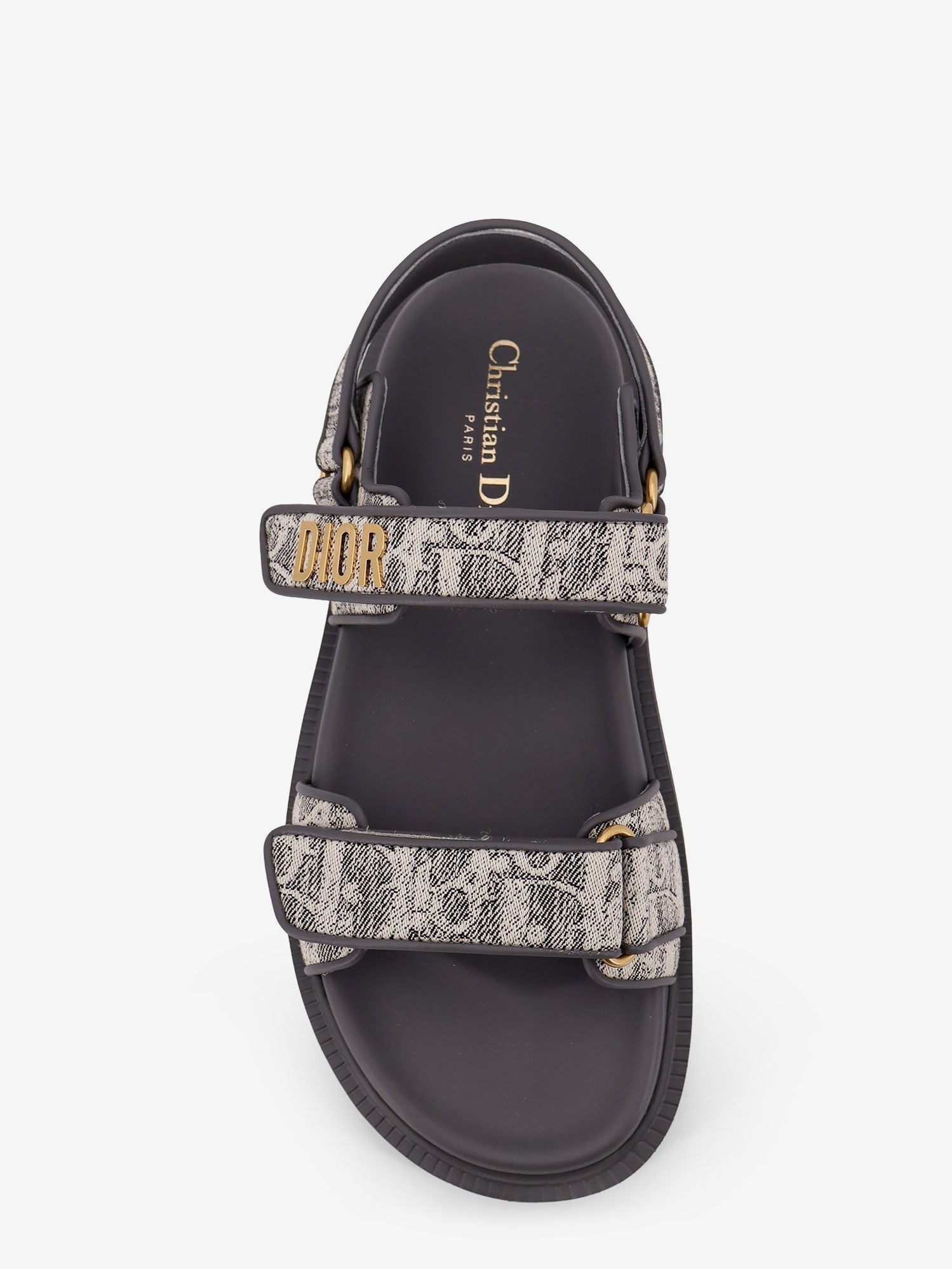 Dior Women's Canvas Dioract Flat Sandals Grey