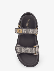 Dior Women's Canvas Dioract Flat Sandals Grey