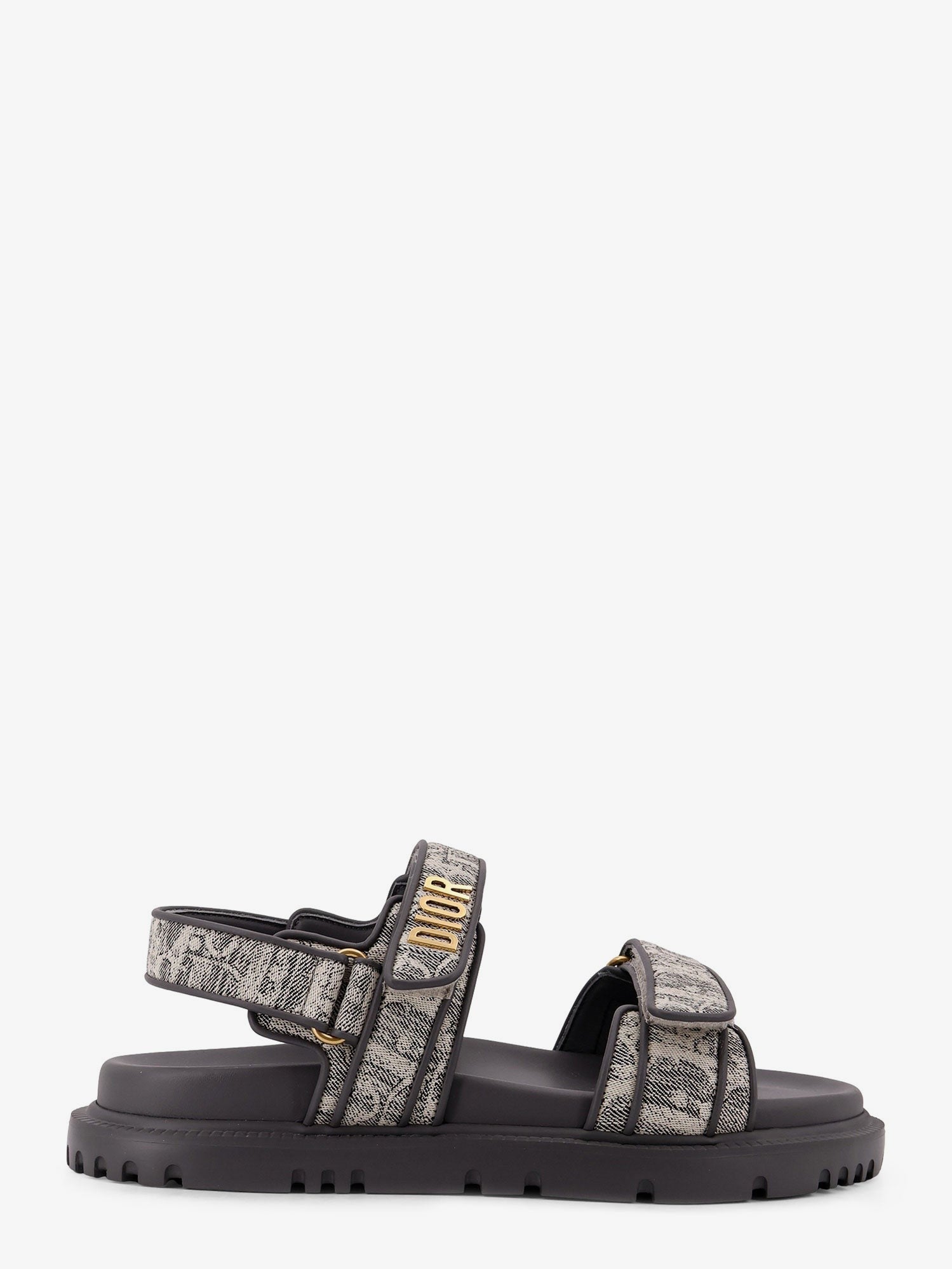 Dior Women's Canvas Dioract Flat Sandals Grey
