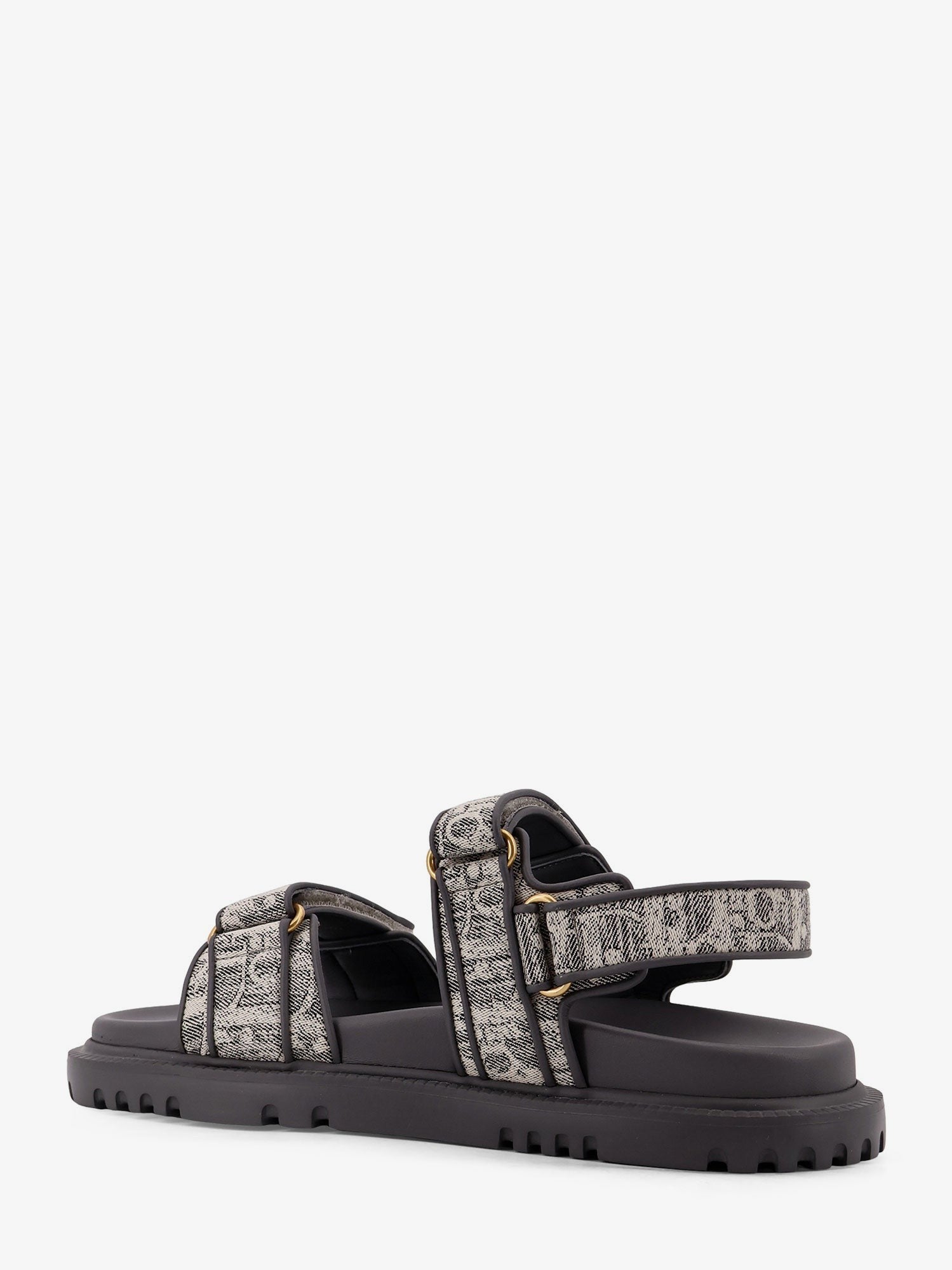 Dior Women's Canvas Dioract Flat Sandals Grey
