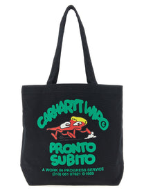 Carhartt Wip Canvas Graphic Tote Shopping Bag Black