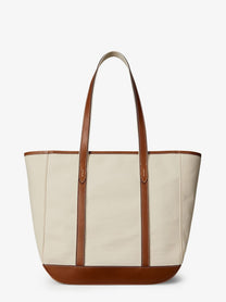 Polo Ralph Lauren Women's Canvas Shopping Bag White, view 2
