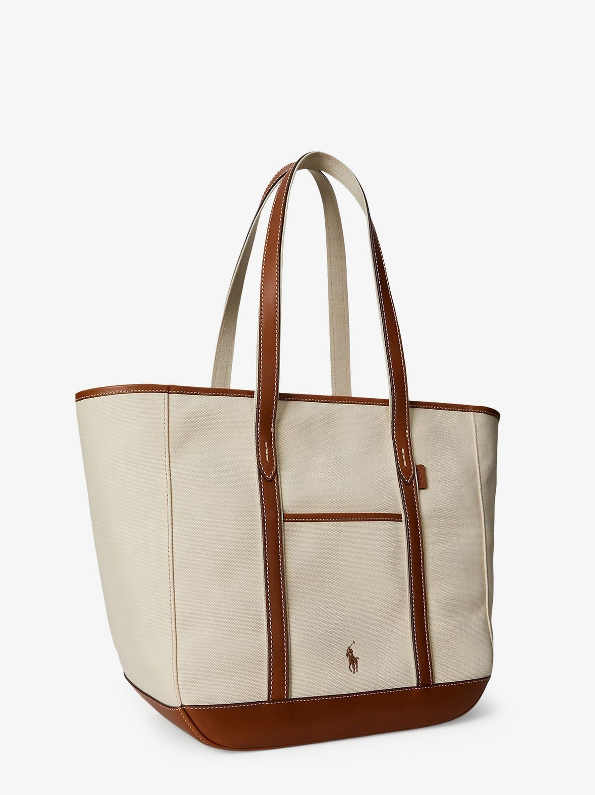 Polo Ralph Lauren Women's Canvas Shopping Bag White, view 3