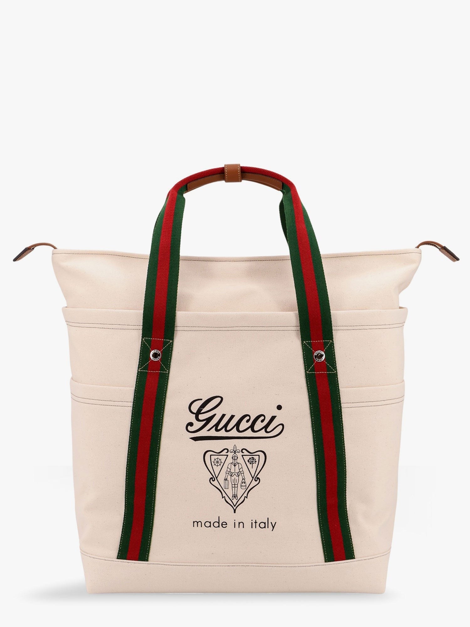 Canvas Shopping Bag With Web Details