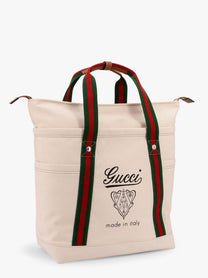 Canvas Shopping Bag With Web Details