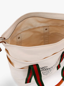 Canvas Shopping Bag With Web Details