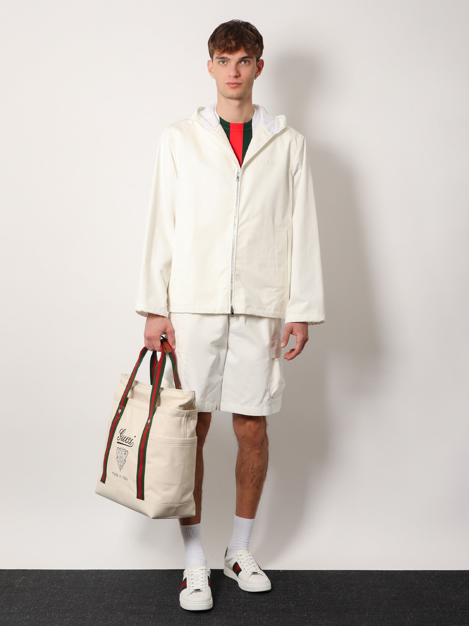 Canvas Shopping Bag With Web Details