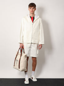 Canvas Shopping Bag With Web Details
