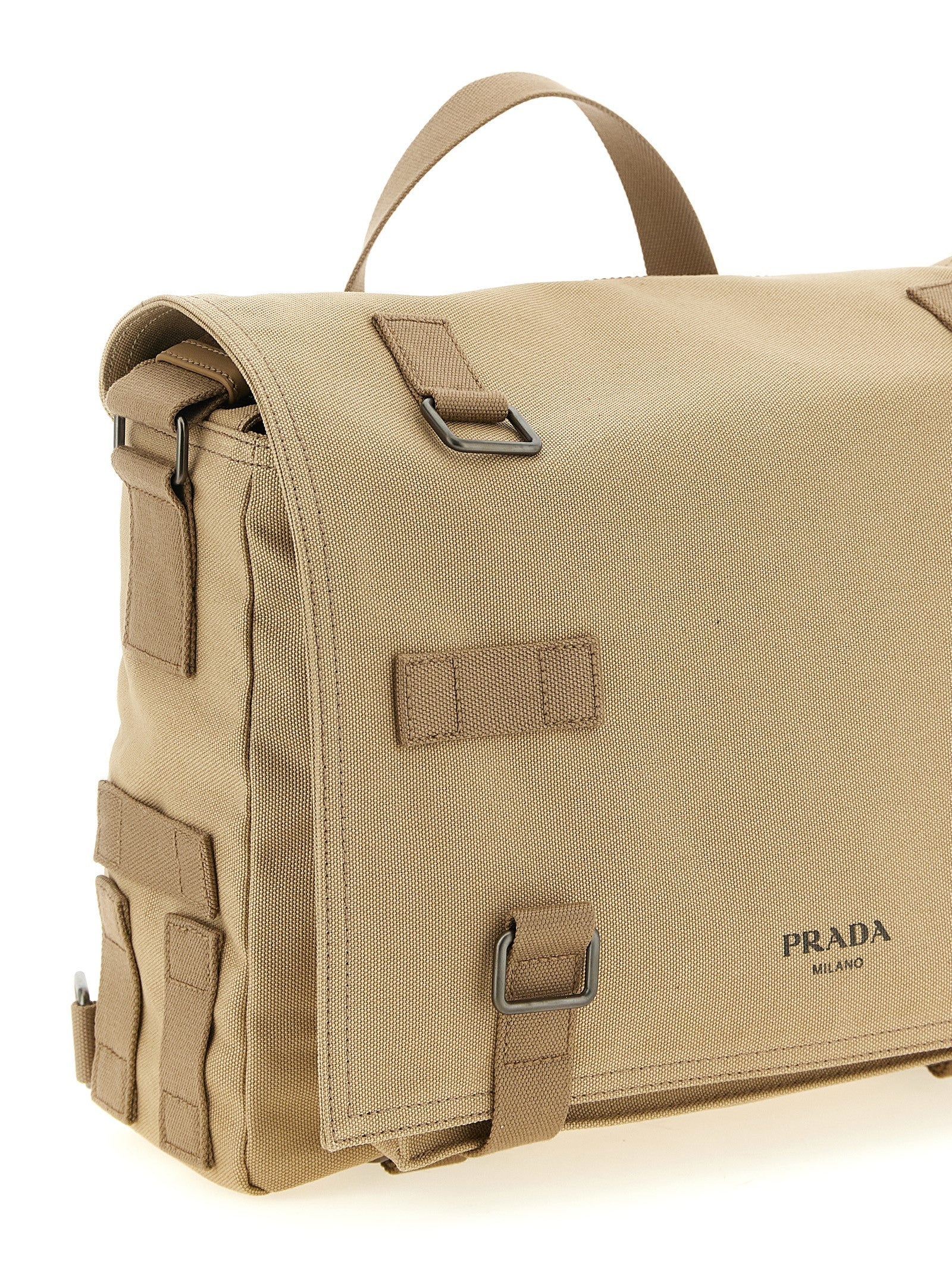 PRADA Canvas Shoulder Strap Beige