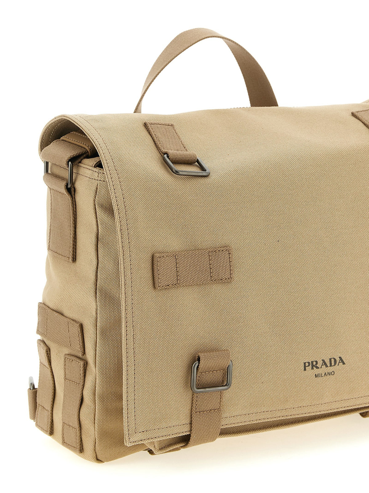 PRADA Canvas Shoulder Strap Beige, view 3
