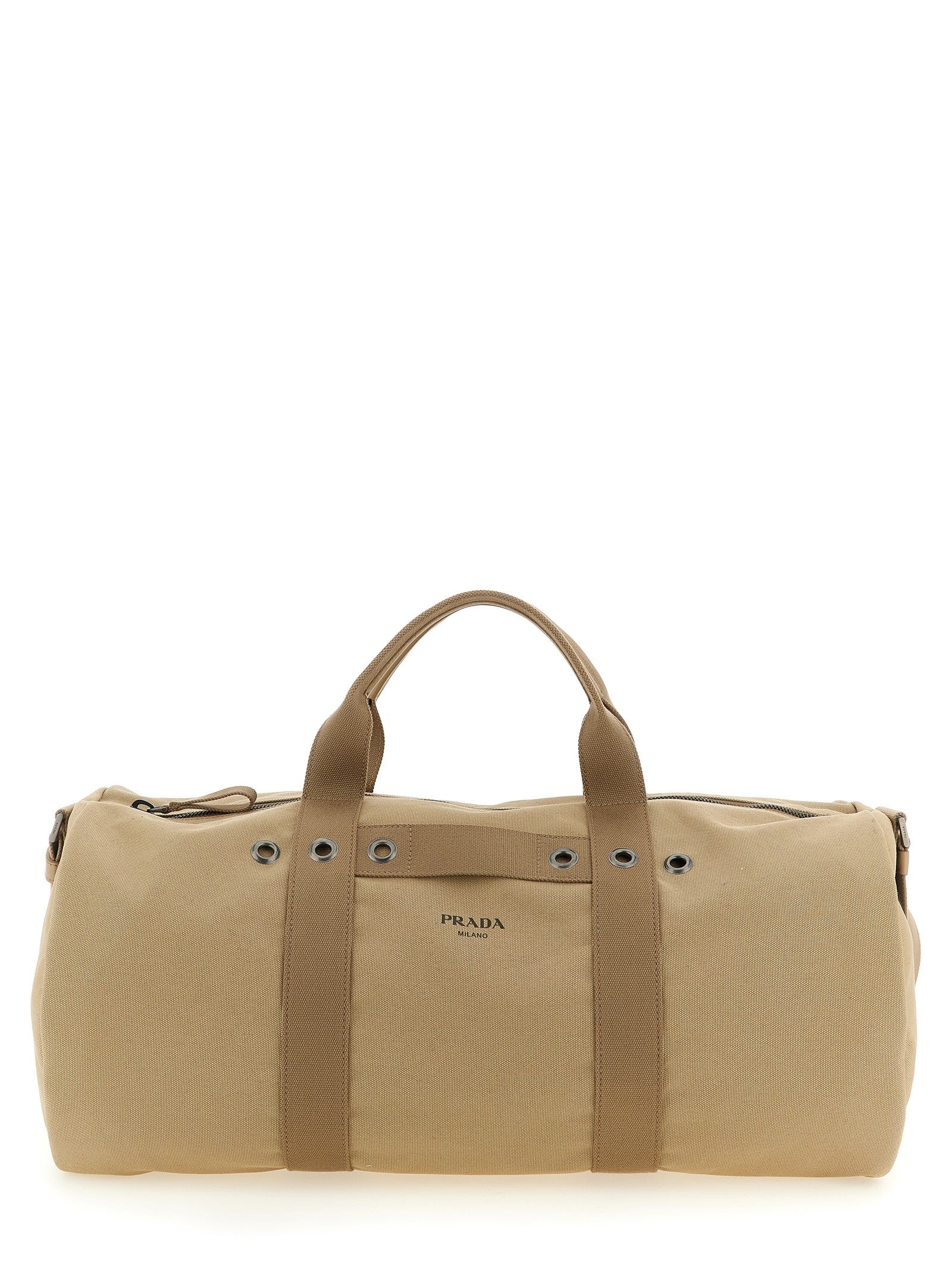 PRADA Canvas Travel Bag Beige
