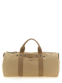 PRADA Canvas Travel Bag Beige