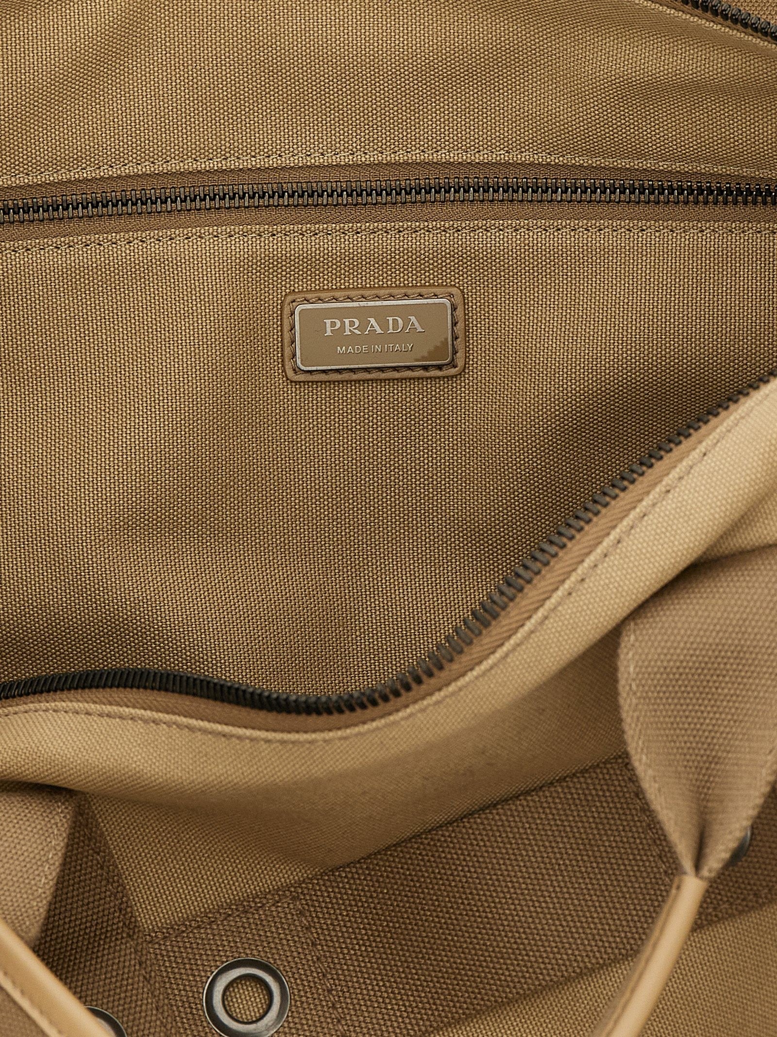 PRADA Canvas Travel Bag Beige
