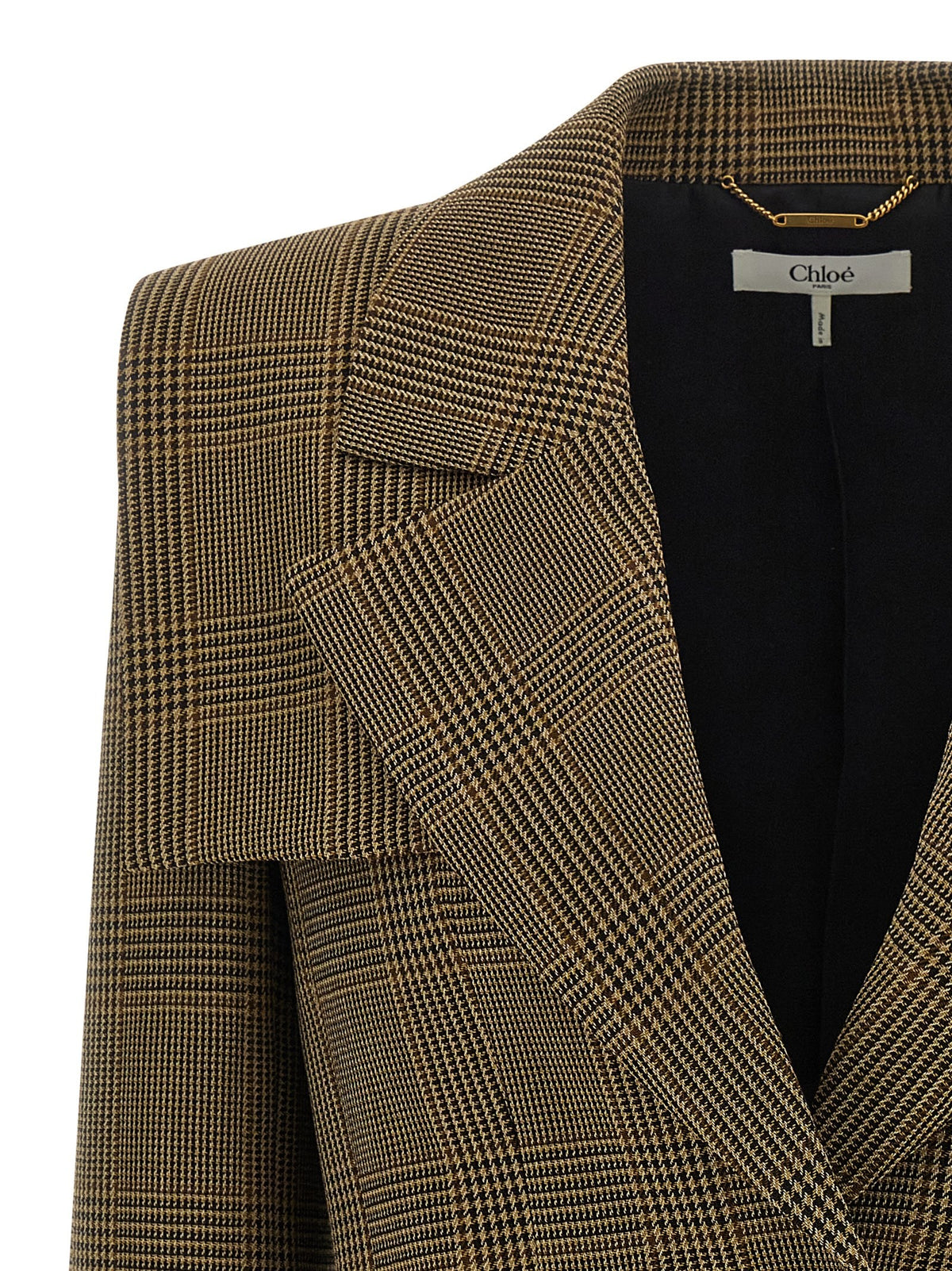 Chloé Cape Detail Blazer Brown, view 3