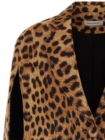 Federica Bonifaci Cape Leopard Blazer Beige