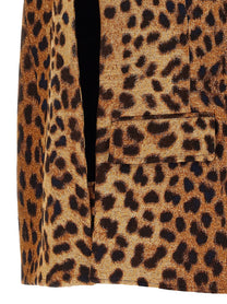 Federica Bonifaci Cape Leopard Blazer Beige